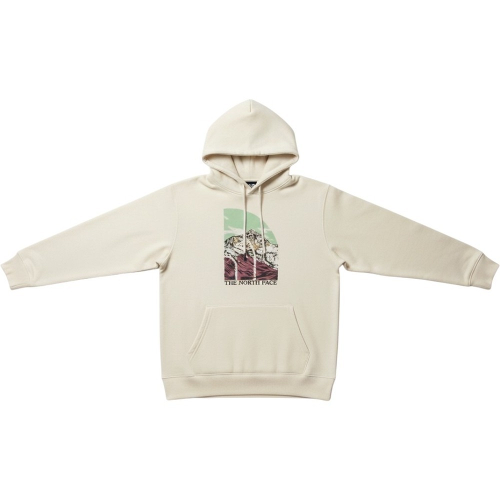 The North Face Womens Mountain Graphic Hoodie Cream Off-White Small NF0A7UNQ